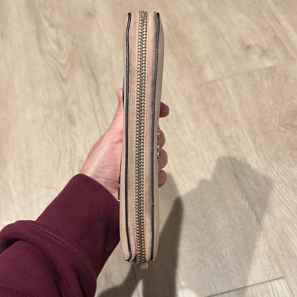 Coach Pink Zip Wallet with Brown Python-Texture Trim - Picture 3 of 5